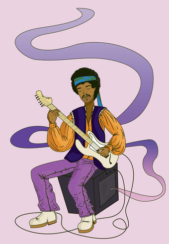 Jimi Hendrix Editorial Illustration